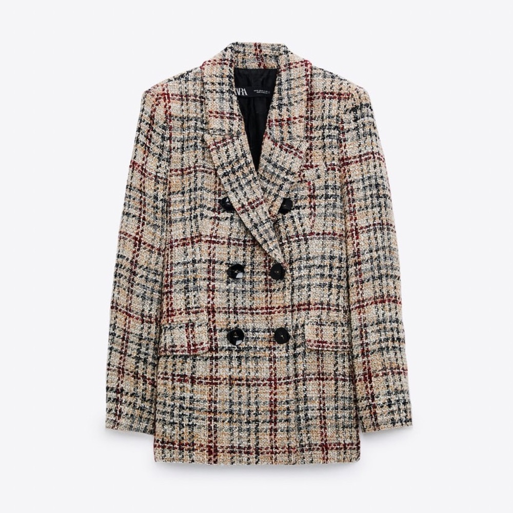 Textured Plaid Blazer